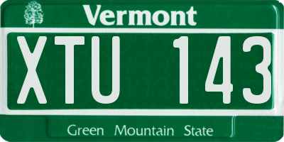 VT license plate XTU143