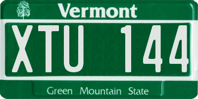 VT license plate XTU144