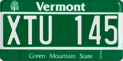 VT license plate XTU145