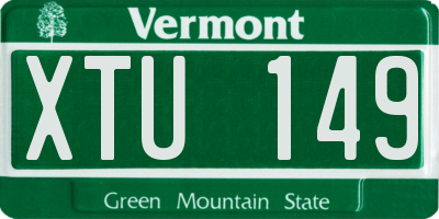 VT license plate XTU149