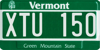 VT license plate XTU150