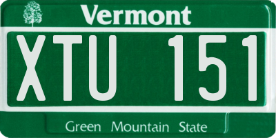 VT license plate XTU151