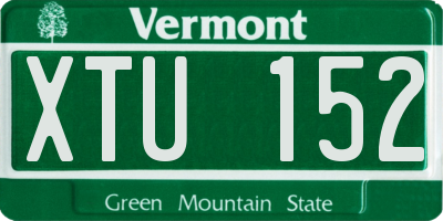 VT license plate XTU152
