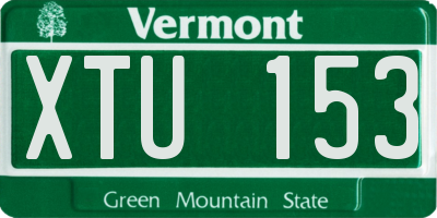 VT license plate XTU153