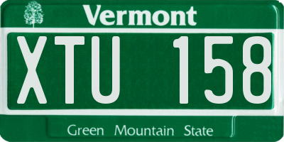 VT license plate XTU158