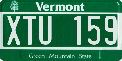 VT license plate XTU159