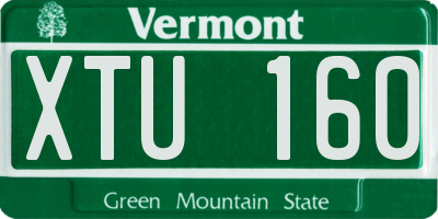 VT license plate XTU160