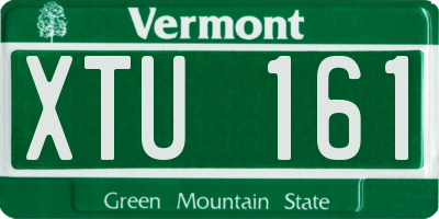 VT license plate XTU161