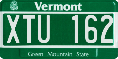 VT license plate XTU162