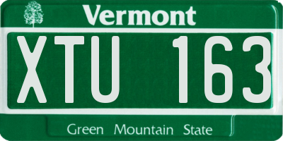 VT license plate XTU163