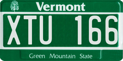 VT license plate XTU166