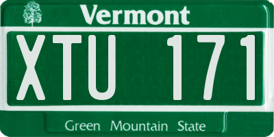 VT license plate XTU171