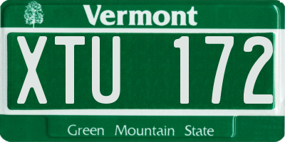 VT license plate XTU172