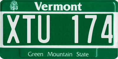 VT license plate XTU174