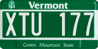 VT license plate XTU177