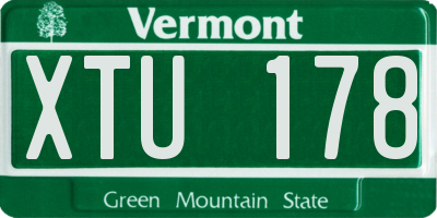 VT license plate XTU178