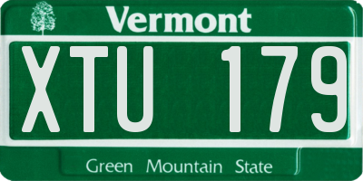 VT license plate XTU179