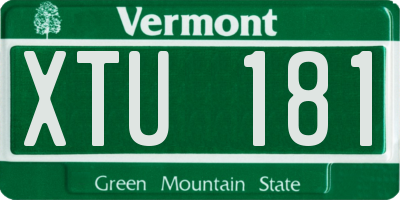 VT license plate XTU181