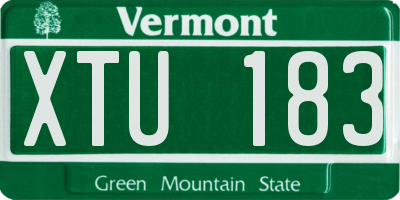 VT license plate XTU183