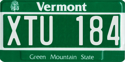 VT license plate XTU184