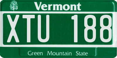 VT license plate XTU188