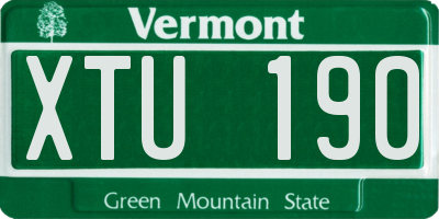 VT license plate XTU190