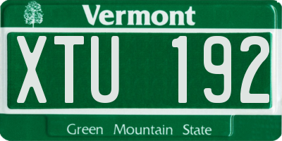 VT license plate XTU192