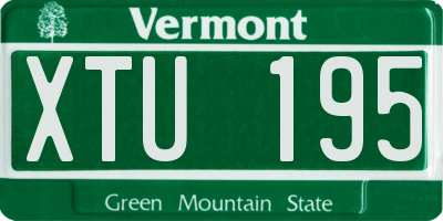 VT license plate XTU195
