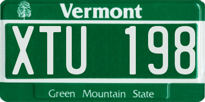 VT license plate XTU198
