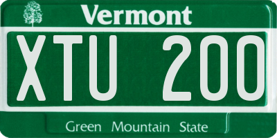VT license plate XTU200