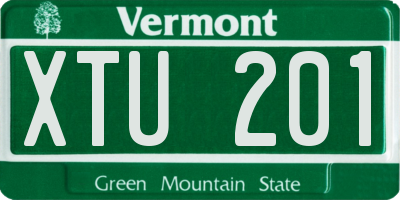 VT license plate XTU201