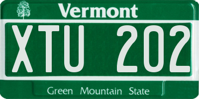 VT license plate XTU202