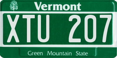 VT license plate XTU207