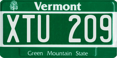 VT license plate XTU209