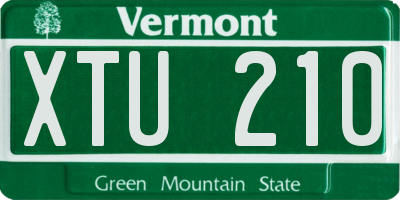 VT license plate XTU210