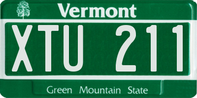 VT license plate XTU211