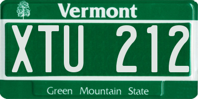 VT license plate XTU212