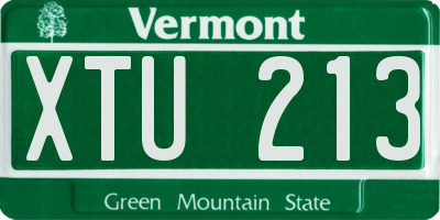 VT license plate XTU213