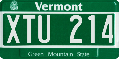 VT license plate XTU214