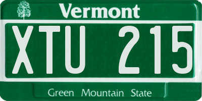 VT license plate XTU215