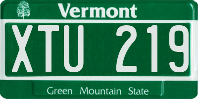 VT license plate XTU219