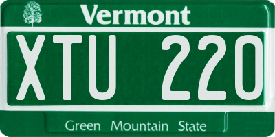 VT license plate XTU220