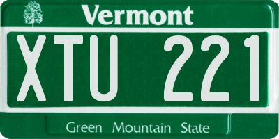 VT license plate XTU221