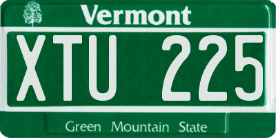 VT license plate XTU225