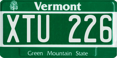 VT license plate XTU226