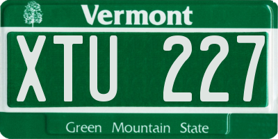 VT license plate XTU227