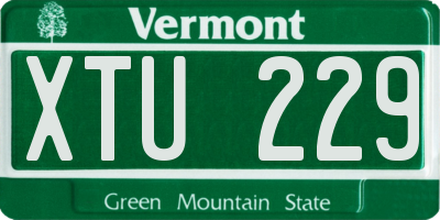 VT license plate XTU229