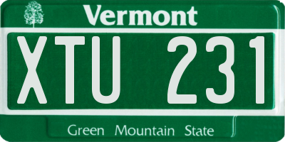 VT license plate XTU231