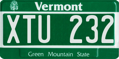 VT license plate XTU232