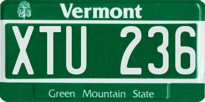 VT license plate XTU236